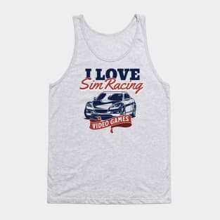 I Love Sim Racing Video Games Tank Top